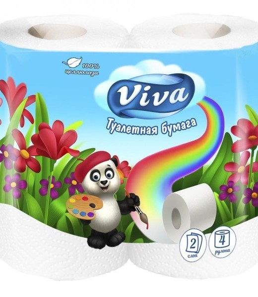 Viva бумага туалетная 2-слойная в упаковке по 4шт.